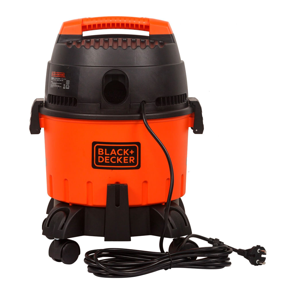 Aspiradora Black+Decker seco y húmedo 1200W, 10 litros, filtro lavable, ruedas de desplazamiento